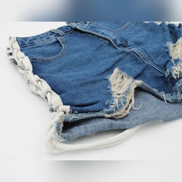 Womens Dark Wash Jean Shorts (26) - Picture 4 of 4